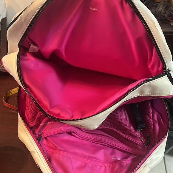 Lululemon Athletica Sweat Once A Day Bag White Handles Dividers Laptop Bag FLAWS - Picture 11 of 12